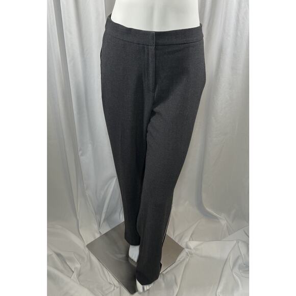Ann Taylor Sides Stripes Zipper Hem Trousers Gray Black White L academia 89-04 - Picture 2 of 14